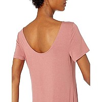 Zabiva Essentials Womens Jersey Standard-Fit Ballet-Back T-Shirt Dress (Previously Daily Ritual), Dusty Rose, Large