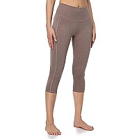 Colorfulkoala Womens High Waisted Yoga Capris 21 Inseam Leggings With Pockets (Xs, Heather Brown)