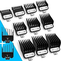 12 Sets of Professional Hair Clipper Guards - Get the Perfect Cut with Professional Hair barber clippers Combs and Ear Guards Set, Half Metal Black Guard, Left & Right Ear Combs, and Organizer Bag