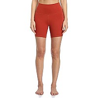 Colorfulkoala Womens High Waisted Biker Shorts With Pockets 6 Inseam Workout Yoga Tights(Xs, Orange)