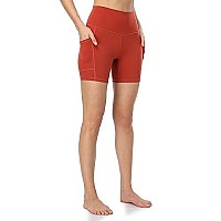 Colorfulkoala Womens High Waisted Biker Shorts With Pockets 6 Inseam Workout Yoga Tights(Xs, Orange)