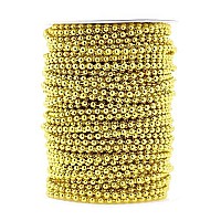 Mandala Crafts Faux Gold Pearl Beads Garland - 8Mm 20 Yds Gold Pearl Strands Spool Pearl String Bead Roll Pearl Garland For Wedding Party Christmas Tree Decoration