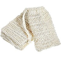 5 Pieces Soap Saver Bag Natural Sisal Exfoliating Soap Pouch For Foaming And Drying The Soap Bars Shower Soap Bag (Beige,10 X 15 Cm)