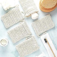 5 Pieces Soap Saver Bag Natural Sisal Exfoliating Soap Pouch For Foaming And Drying The Soap Bars Shower Soap Bag (Beige,10 X 15 Cm)