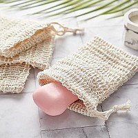 5 Pieces Soap Saver Bag Natural Sisal Exfoliating Soap Pouch For Foaming And Drying The Soap Bars Shower Soap Bag (Beige,10 X 15 Cm)