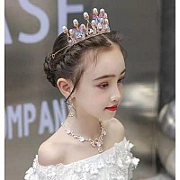 YOVECATHOU Girls Tiara Butterfly Princess Crown Gold Pearl Headband Rhinestone Hairpiece for Halloween Costume Wedding Bridal Prom Birthday Party Cosplay Christmas Gifts