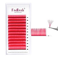 Pink Lash Extensions D Curl Colored Lashes Easy Fan Volume Lashes Colored Eyelash Extensions Volume Lash Extensions 007 Self Fanning Eyelash Extensions (Pink-007D, 16Mm)