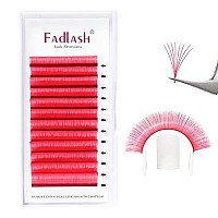 Colored Lash Extensions D Curl Easy Fan Volume Lashes Hot Pink Colored Eyelash Extensions Volume Lash Extensions Self Fanning Eyelash Extensions (Pink-007D, 15Mm)