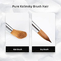 14 Kolinsky Acrylic Nail Brush Oval Sable Acrylic Brush For Nails Wood Nail Art Brushes For Acrylic Application Manicure Tool Sparkle Black