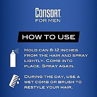 Consort Extra Hold Mens Hair Spray, Unscented, 11 Oz