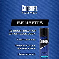 Consort Extra Hold Mens Hair Spray, Unscented, 11 Oz