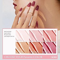 Saviland 5-In-1 Builder Nail Gel Set - 6Pcs 10Ml Sheer Pink Color Builder Nail Extension Builder Nail Gel In A Bottle, Builder Nail Strengthen Nail Repair, Hard Gel For Nails Gift Box Set For Ladies