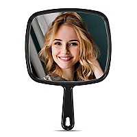 MIRRORNOVA Hand Mirror, Extra Large Barber Hairdressing Handheld Mirror with Handle for Salon, Square