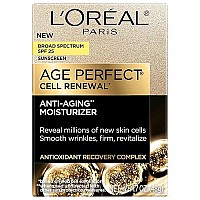 L'Oreal Paris Age Perfect Cell Renewal Anti-Aging Day Moisturizer with SPF 25, Vitamin E & Antioxidants to Smooth Wrinkles & Firm Skin, 1.7 oz