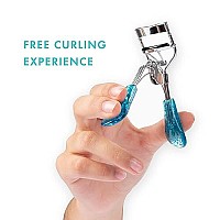 TRIM Azure Collection Eyelash Curler - Curls Quickly and Easily For Longer-Looking Lashes - Smooth Opening and Closing Action - Easy-to-Grip Handles - Eye Pads are Gentle on Lids While Curling