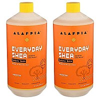 Alaffia Everyday Shea Bubble Bath, Cleanse, Soothe Moisturize Skin, Made With Fair Trade Shea Butter, Cruelty Free, No Parabens, Vegan, Unscented, 2 Pack - 32 Fl Oz Ea