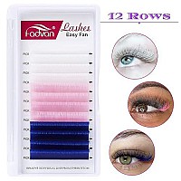 Volume Eyelash Extensions 3 Mixed White Pink Blue Lashes Colored Lash Tray 007Mm D 16Mm Lash Extensions Colored Easy Fanning Lashes Eyelash Extension D Curl Fadvan (16Mm)