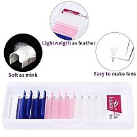 Volume Eyelash Extensions 3 Mixed White Pink Blue Lashes Colored Lash Tray 007Mm D 16Mm Lash Extensions Colored Easy Fanning Lashes Eyelash Extension D Curl Fadvan (16Mm)