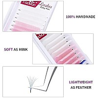 Volume Eyelash Extensions 007Mm D Curl 15Mm Colored Lash Extensions Light Pink Lashes White Blue 3 Mixed Colors Tray Easy Fan Lashes Rapid Blooming By Fadvan (15Mm)