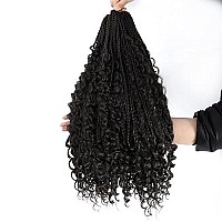 Crochet Box Braids Bohomian Box Braids Curly Ends Goddess Box Braids Crochet Hair (22Inch-6Pack, 4#)