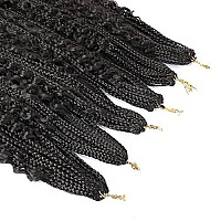 Crochet Box Braids Bohomian Box Braids Curly Ends Goddess Box Braids Crochet Hair (22Inch-6Pack, 4#)