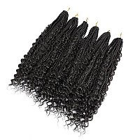 Crochet Box Braids Bohomian Box Braids Curly Ends Goddess Box Braids Crochet Hair (22Inch-6Pack, 4#)