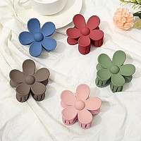 Flower Hair Clips 8PCS Nonslip Large Claw Clips Strong Hold Durable for Women Thick Hair, Big Hair Clips For Thin Hair Cute Claw Clips 8 Colors