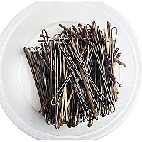 Kleravitex 275 Bronze Jumbo Bobby Hair Pins - Bronze Tipped Flat Style Pins For Women - Perfect For Rollers - Hair Pins For Wedding Party Styling - Suitable For All Hair Types, 100 Pieces Tub Made In Usa