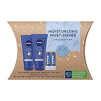 NIVEA Moisturizing Must-Haves Gift Set, NIVEA Hand Cream and NIVEA Lip Balm, Hand Cream and Lip Balm 4 Piece Gift Box