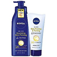 NIVEA Skin Firming Body Lotion Variety Pack with 16.9 Fl Oz Nourishing Body Lotion and 6.7 Oz Skin Firming Gel Cream