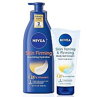 NIVEA Skin Firming Body Lotion Variety Pack with 16.9 Fl Oz Nourishing Body Lotion and 6.7 Oz Skin Firming Gel Cream