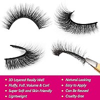 Eliace Pretty False Eyelashes Natural Look Faux Mink 3D Vegan False Lashes Wispy Strips Lashes Pack 14 Mm Light & Comfortable Full Volume Fluffy Lashes For Small 15 Pairs Arya