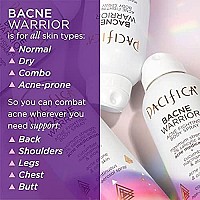 Pacifica Beauty Bacne Warrior Acne Fighting Body Spray for Body and Back, 2% Salicylic Acid, Niacinamide, Cucumber & Aloe, Sensitive Skin Approved, 100% Vegan and Cruelty Free, Clear, 6 Fl Oz