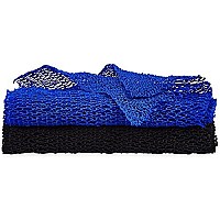 2 Pieces African Net Sponge Exfoliating Net African Body Scrubber Bath Rag Washcloth Towel Shower Body Back Scrubber Skin Smoother For Daily Use Or Stocking Stuffer (Blue, Black)