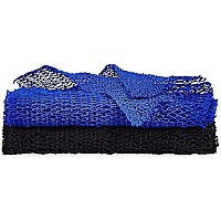 2 Pieces African Net Sponge Exfoliating Net African Body Scrubber Bath Rag Washcloth Towel Shower Body Back Scrubber Skin Smoother For Daily Use Or Stocking Stuffer (Blue, Black)