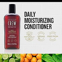 Conditioner for Men by American Crew, Daily Moisturizer, Naturally Derived, Vegan Formula, Citrus Mint Fragrance, 15.2 Fl Oz