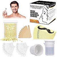 Nose Wax Kit for Men Women, Yovanpur Nose Hair Waxing Kit with 100g Nose Hair Wax Beads (15-20 USES), 20 Applicator, 15 Mustache Protector, 10 Paper Cups, 1 Measuring Cup - Easy, Quick and Painless