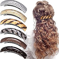 6 Pieces Hair Barrettes For Women Hair Clips Womens Hair Accessories Large French Hair Pin Retro Hair Clasp, 6 Colors (Elegant Pattern)