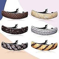 6 Pieces Hair Barrettes For Women Hair Clips Womens Hair Accessories Large French Hair Pin Retro Hair Clasp, 6 Colors (Elegant Pattern)