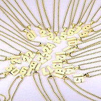 Number Necklaces Personalized Necklaces 18K Gold Plated Initial Number Pendant Stainless Steel Chain Movement Necklaces For Men Women (30)