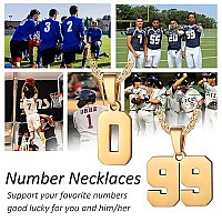 Number Necklaces Personalized Necklaces 18K Gold Plated Initial Number Pendant Stainless Steel Chain Movement Necklaces For Men Women (30)