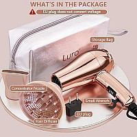 LURA Mini Portable Travel Hair Dryer:Dual Voltage Small Lightweight Blow Dryer with EU Plug,1200W Compact Hairdryer with Folding Handle,with Concentrator&Diffuser Attachment,for Women and Men