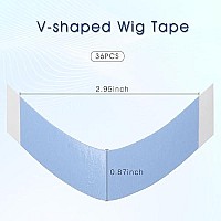 Wig Tape Strips 36 Pieces Double Sided Bonding Clear Adhesive Tape For Lace Wig Toupee Hairpiece(A Contour)