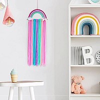 Fiobee Rainbow Hair Bows Holder Organizer Unicorn Clips Storage Headband Holder Unicorn Wall Hanging Home Dacor For Baby Girls Room