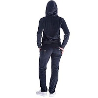 Facitisu Womens Velour Sweatsuit 2 Piece Tracksuit Sets - Velvet Long Sleeve Zipper Hoodie Jogger Sweatpants