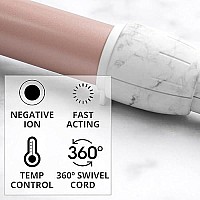 FoxyBae White Marble Rose Curling Wand - Ceramic Tourmaline Technology - Hair Curler with Negative Ions - Professional Salon Grade Hair Styling Tool (32mm)