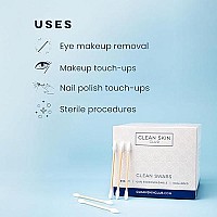 Clean Skin Club Clean Swabs, 2 Pack, 1000 Total Count, One Pointed Tip, Biodegradable Organic Cotton Bamboo, Makeup Nail Polish Eyelinertouch-Ups, Ear Cleaning Qtips, Sterile, Hypoallergenic