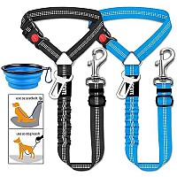 3 Piece Set Dog Car Seat Belt Headrest Restraint Adjustable With Elastic Bungee Buffer Durable Headrest Pet Seat Belt Dog Car Safety Harness Restraint