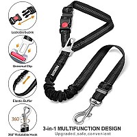 3 Piece Set Dog Car Seat Belt Headrest Restraint Adjustable With Elastic Bungee Buffer Durable Headrest Pet Seat Belt Dog Car Safety Harness Restraint