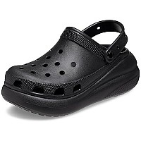 Crocs Unisex Classic Crush Clogs Platform Shoes, Black, 4 Us Men